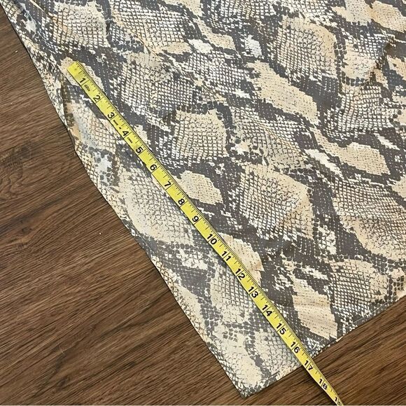 H&M Flowy Snakeskin Print Boxy MIDI Dress Spaghetti Straps Gray Beige White Med - Picture 9 of 10